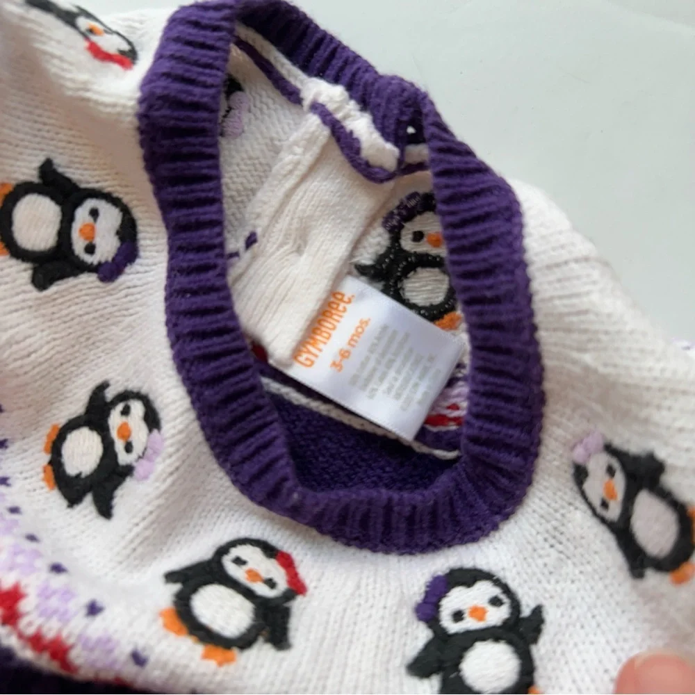 Gymboree Penguin Fair Isle Cable Sweater Dress